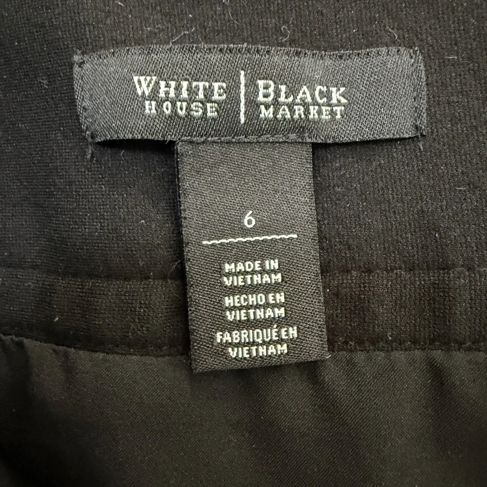 White House Black‎ Market Black Faux Leather Trim Wrap Mini Skirt Size 6